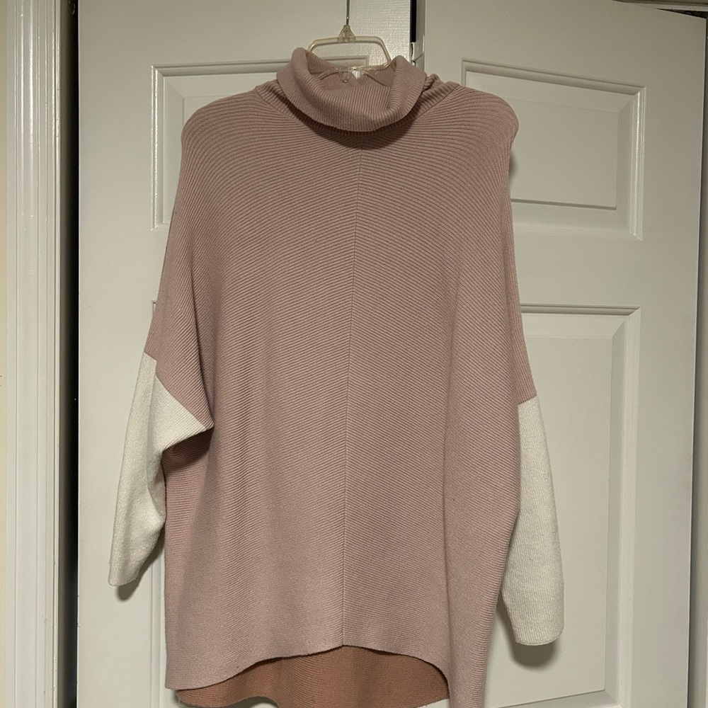 Elegant Pink and White Women's Sweater